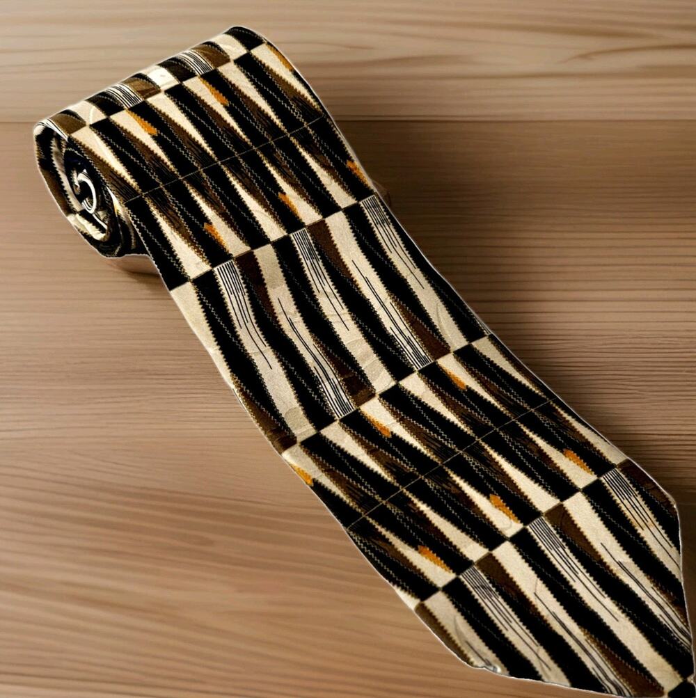 CONTE di MILANO NeckTie 100% Silk Vintage Made in USA Men’s 57" Long 4" Wide Tie